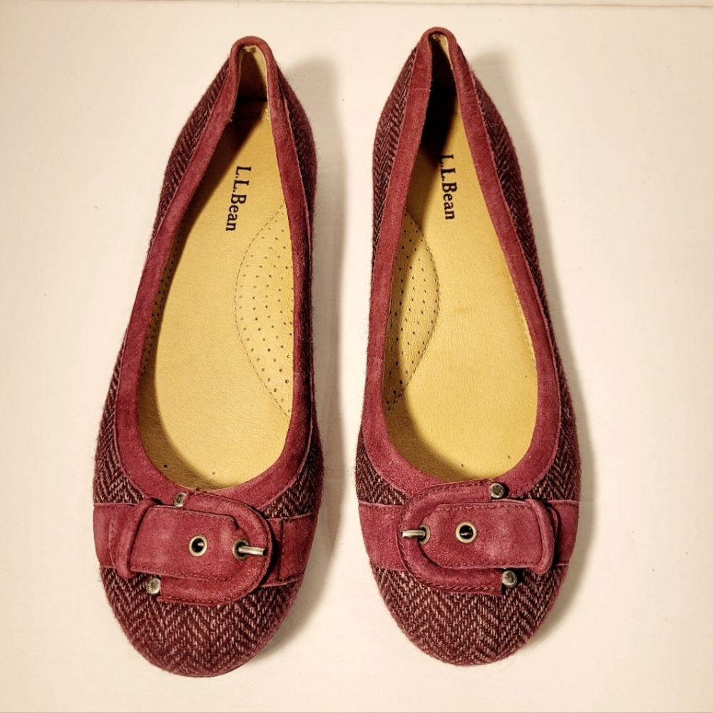 LL Bean Tweed Ballet Flats
